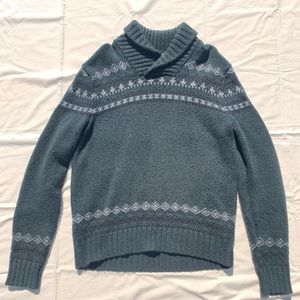 American Eagle Heavy Green Printed Sweater